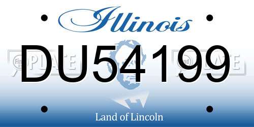 DU54199 Illinois License Plate