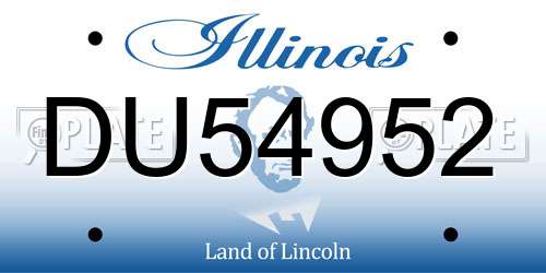 DU54952 Illinois License Plate