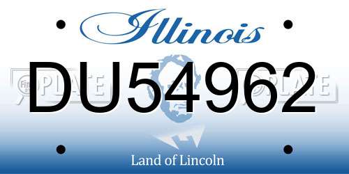 DU54962 Illinois License Plate