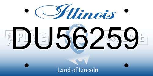 DU56259 Illinois License Plate