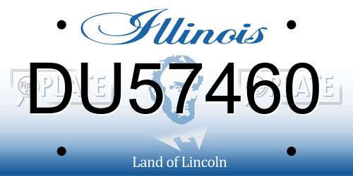 DU57460 Illinois License Plate