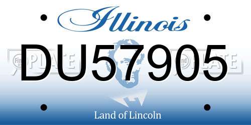 DU57905 Illinois License Plate