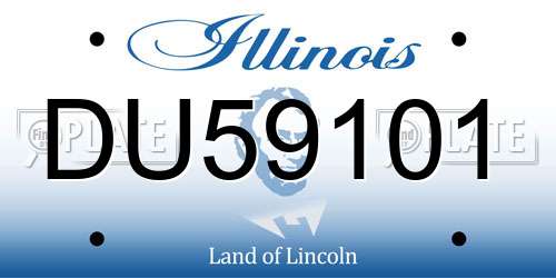 DU59101 Illinois License Plate