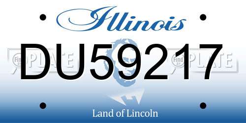 DU59217 Illinois License Plate