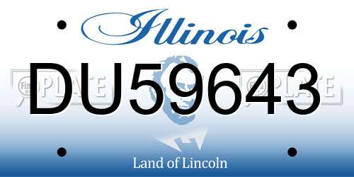 DU59643 Illinois License Plate