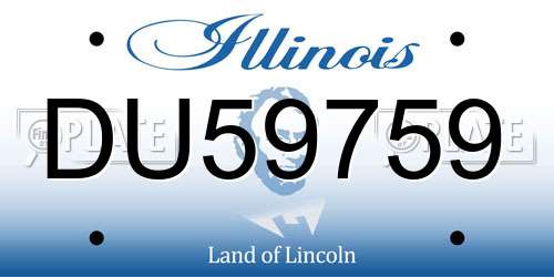 DU59759 Illinois License Plate