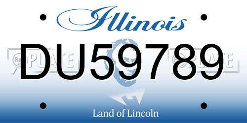 DU59789 Illinois License Plate
