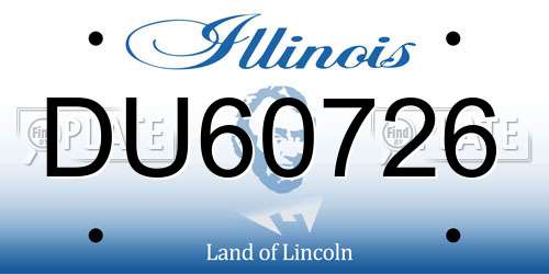 DU60726 Illinois License Plate
