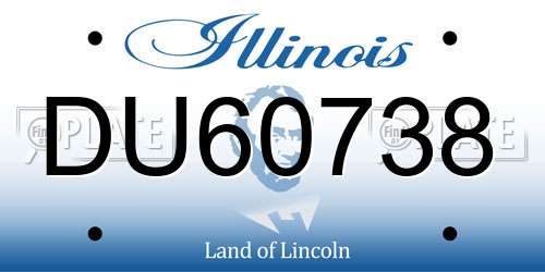 DU60738 Illinois License Plate