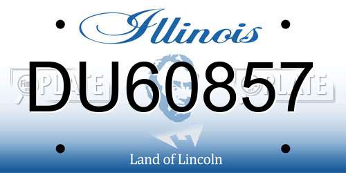 DU60857 Illinois License Plate