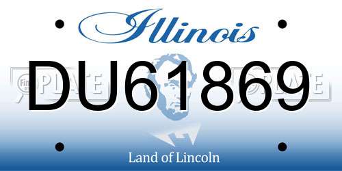 DU61869 Illinois License Plate