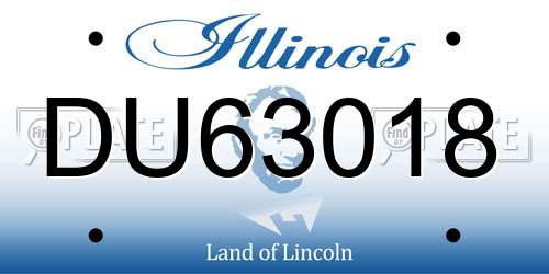 DU63018 Illinois License Plate