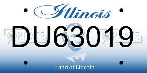 DU63019 Illinois License Plate