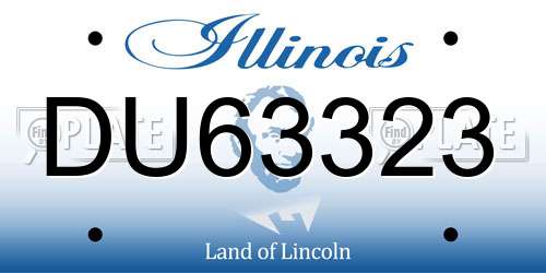 DU63323 Illinois License Plate