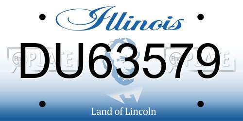 DU63579 Illinois License Plate
