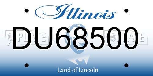 DU68500 Illinois License Plate