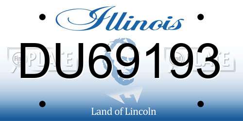 DU69193 Illinois License Plate