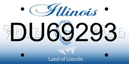 DU69293 Illinois License Plate