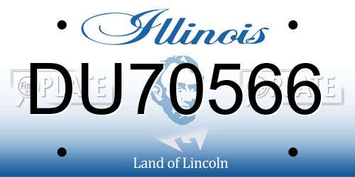 DU70566 Illinois License Plate