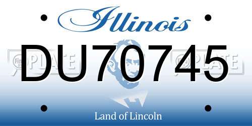 DU70745 Illinois License Plate