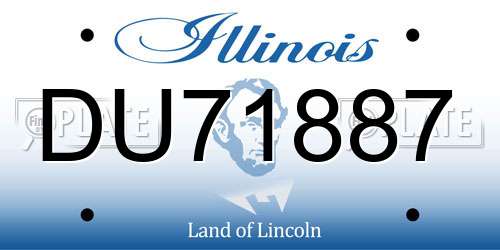 DU71887 Illinois License Plate
