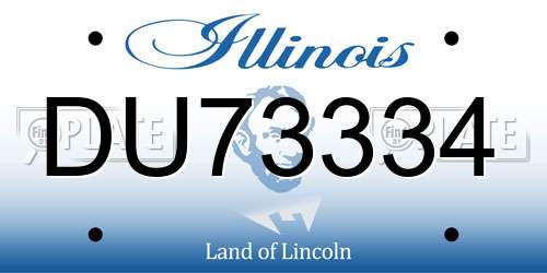 DU73334 Illinois License Plate