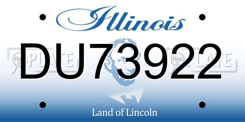 DU73922 Illinois License Plate