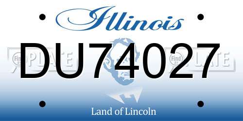 DU74027 Illinois License Plate