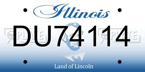 DU74114 Illinois License Plate