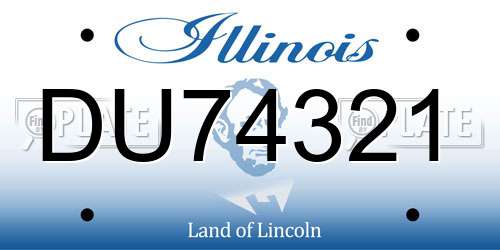 DU74321 Illinois License Plate
