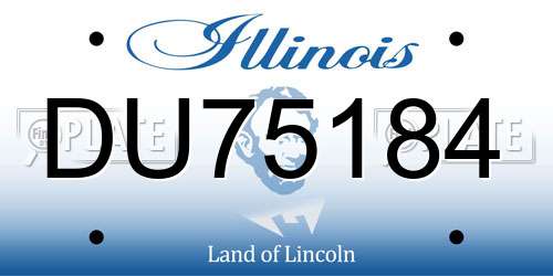 DU75184 Illinois License Plate
