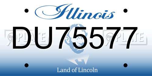 DU75577 Illinois License Plate