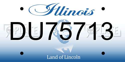 DU75713 Illinois License Plate