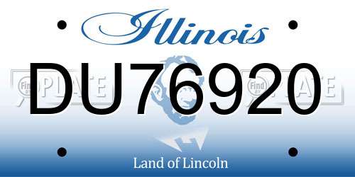 DU76920 Illinois License Plate