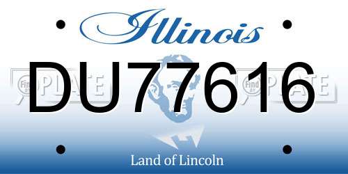 DU77616 Illinois License Plate