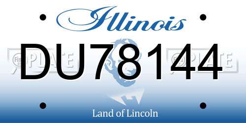 DU78144 Illinois License Plate