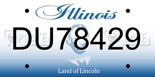 DU78429 Illinois License Plate