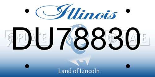 DU78830 Illinois License Plate