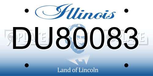 DU80083 Illinois License Plate