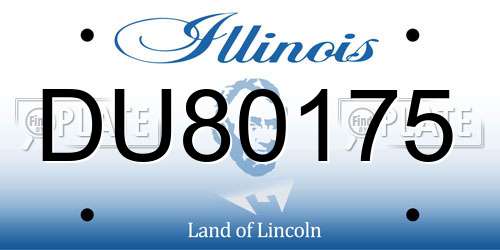 DU80175 Illinois License Plate