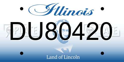 DU80420 Illinois License Plate