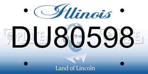 DU80598 Illinois License Plate