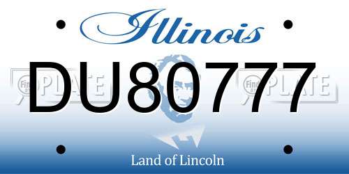 DU80777 Illinois License Plate