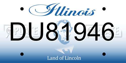 DU81946 Illinois License Plate