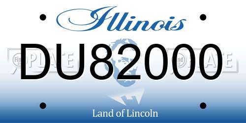 DU82000 Illinois License Plate