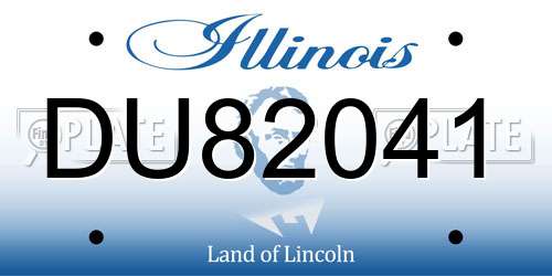 DU82041 Illinois License Plate