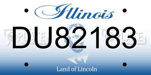 DU82183 Illinois License Plate