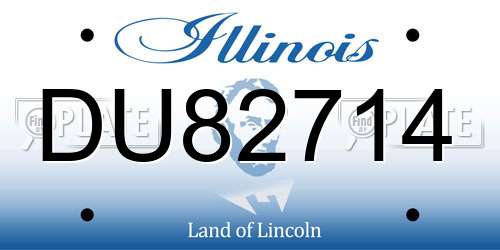 DU82714 Illinois License Plate