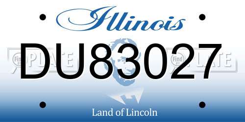 DU83027 Illinois License Plate
