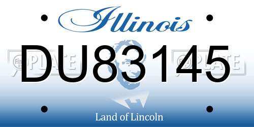 DU83145 Illinois License Plate